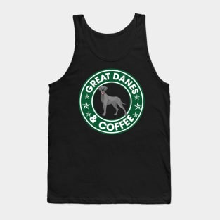 Great Danes And Coffee Tank Top